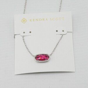 Kendra Scott Oval Fuchsia Glass Shell Necklace
